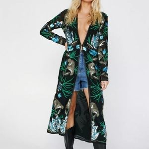 Nasty Gal longline beaded kimono